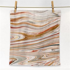 Brown And Yellow Abstract Painting Face Towel by Simbadda