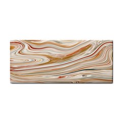 Brown And Yellow Abstract Painting Hand Towel by Simbadda