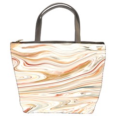 Brown And Yellow Abstract Painting Bucket Bag