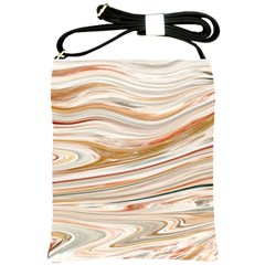 Brown And Yellow Abstract Painting Shoulder Sling Bag by Simbadda