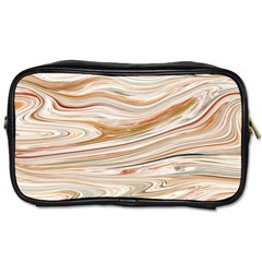 Brown And Yellow Abstract Painting Toiletries Bag (one Side) by Simbadda