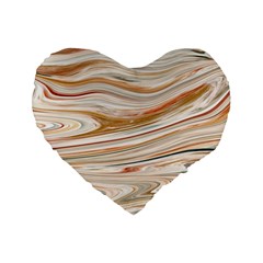 Brown And Yellow Abstract Painting Standard 16  Premium Flano Heart Shape Cushions by Simbadda