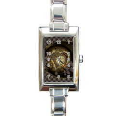 Wonderful Elegant Steampunk Heart, Beautiful Clockwork Rectangle Italian Charm Watch by FantasyWorld7