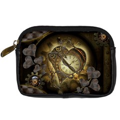 Wonderful Elegant Steampunk Heart, Beautiful Clockwork Digital Camera Leather Case by FantasyWorld7