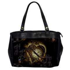 Wonderful Elegant Steampunk Heart, Beautiful Clockwork Oversize Office Handbag by FantasyWorld7