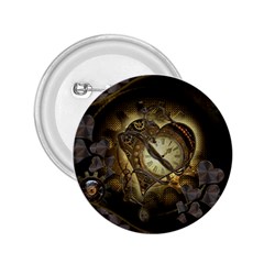 Wonderful Elegant Steampunk Heart, Beautiful Clockwork 2 25  Buttons by FantasyWorld7