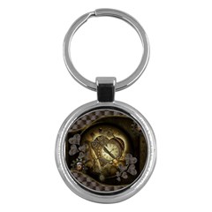 Wonderful Elegant Steampunk Heart, Beautiful Clockwork Key Chain (round) by FantasyWorld7