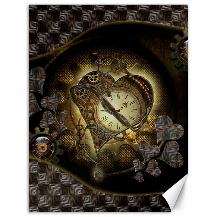 Wonderful Elegant Steampunk Heart, Beautiful Clockwork Canvas 12  x 16 