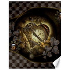 Wonderful Elegant Steampunk Heart, Beautiful Clockwork Canvas 18  X 24  by FantasyWorld7