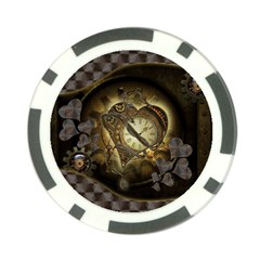 Wonderful Elegant Steampunk Heart, Beautiful Clockwork Poker Chip Card Guard (10 Pack) by FantasyWorld7