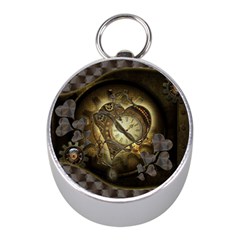 Wonderful Elegant Steampunk Heart, Beautiful Clockwork Mini Silver Compasses by FantasyWorld7