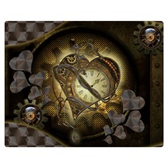 Wonderful Elegant Steampunk Heart, Beautiful Clockwork Double Sided Flano Blanket (medium)  by FantasyWorld7