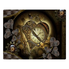 Wonderful Elegant Steampunk Heart, Beautiful Clockwork Double Sided Flano Blanket (large)  by FantasyWorld7