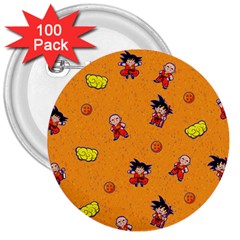 Dragonball 3  Buttons (100 Pack)  by Mezalola