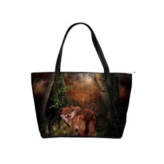 Awesome Wolf In The Darkness Of The Night Classic Shoulder Handbag by FantasyWorld7