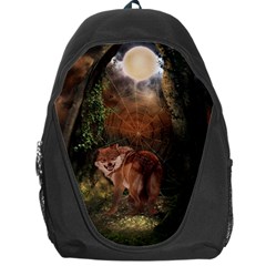 Awesome Wolf In The Darkness Of The Night Backpack Bag by FantasyWorld7