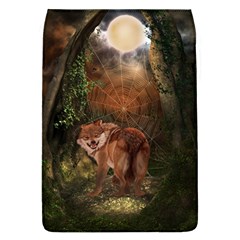 Awesome Wolf In The Darkness Of The Night Removable Flap Cover (l) by FantasyWorld7