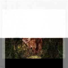 Awesome Wolf In The Darkness Of The Night Rectangular Jigsaw Puzzl by FantasyWorld7