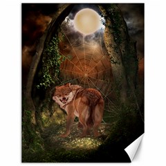 Awesome Wolf In The Darkness Of The Night Canvas 12  X 16  by FantasyWorld7