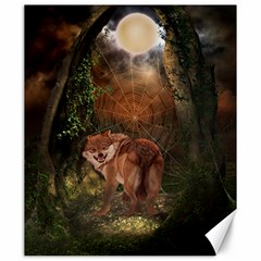 Awesome Wolf In The Darkness Of The Night Canvas 20  X 24  by FantasyWorld7