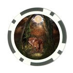 Awesome Wolf In The Darkness Of The Night Poker Chip Card Guard Front