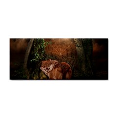 Awesome Wolf In The Darkness Of The Night Hand Towel by FantasyWorld7