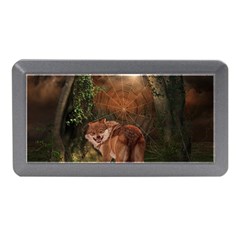 Awesome Wolf In The Darkness Of The Night Memory Card Reader (mini) by FantasyWorld7