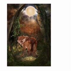 Awesome Wolf In The Darkness Of The Night Large Garden Flag (two Sides) by FantasyWorld7