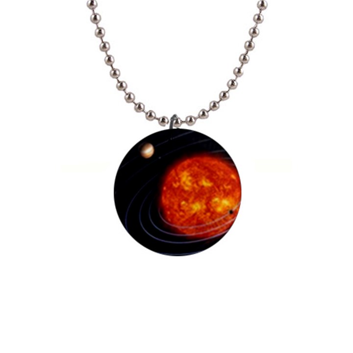 Solar System Planet Planetary System 1  Button Necklace