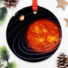 Solar System Planet Planetary System Round Ornament (two Sides) by Sudhe