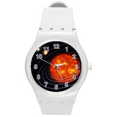 Solar System Planet Planetary System Round Plastic Sport Watch (m) by Sudhe