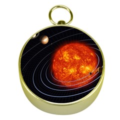 Solar System Planet Planetary System Gold Compasses by Sudhe