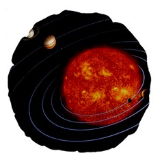 Solar System Planet Planetary System Large 18  Premium Flano Round Cushions by Sudhe