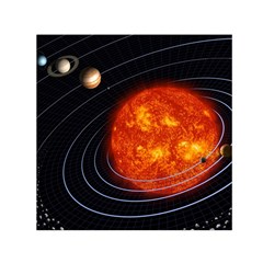 Solar System Planet Planetary System Small Satin Scarf (square) by Sudhe