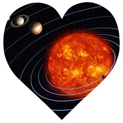 Solar System Planet Planetary System Wooden Puzzle Heart by Sudhe