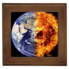 Earth World Globe Universe Space Framed Tile by Sudhe