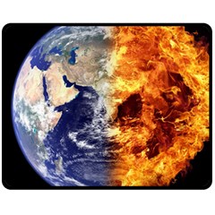 Earth World Globe Universe Space Fleece Blanket (medium)  by Sudhe