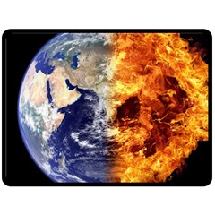 Earth World Globe Universe Space Double Sided Fleece Blanket (large)  by Sudhe