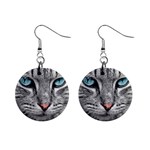 Cat Animal Cat Portrait Mackerel Mini Button Earrings Front