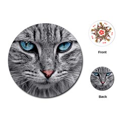 Cat Animal Cat Portrait Mackerel Playing Cards Single Design (round) by Sudhe