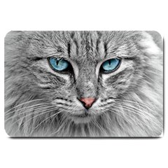 Cat Animal Cat Portrait Mackerel Large Doormat  by Sudhe