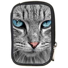 Cat Animal Cat Portrait Mackerel Compact Camera Leather Case by Sudhe