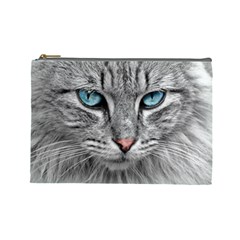 Cat Animal Cat Portrait Mackerel Cosmetic Bag (large) by Sudhe