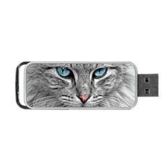 Cat Animal Cat Portrait Mackerel Portable Usb Flash (one Side) by Sudhe