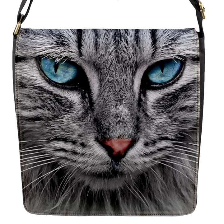 Cat Animal Cat Portrait Mackerel Flap Closure Messenger Bag (S)