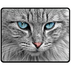 Cat Animal Cat Portrait Mackerel Double Sided Fleece Blanket (medium)  by Sudhe