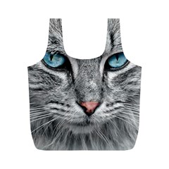 Cat Animal Cat Portrait Mackerel Full Print Recycle Bag (m) by Sudhe