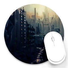 Apocalypse Post Apocalyptic Round Mousepads by Sudhe