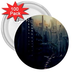 Apocalypse Post Apocalyptic 3  Buttons (100 Pack)  by Sudhe