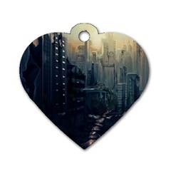 Apocalypse Post Apocalyptic Dog Tag Heart (two Sides) by Sudhe